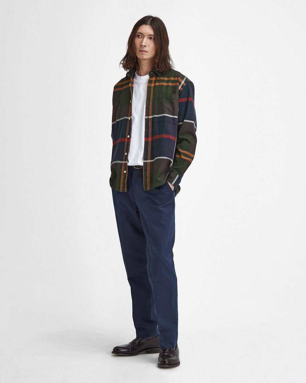 Camicia in tartan oversize a maniche lunghe Renford