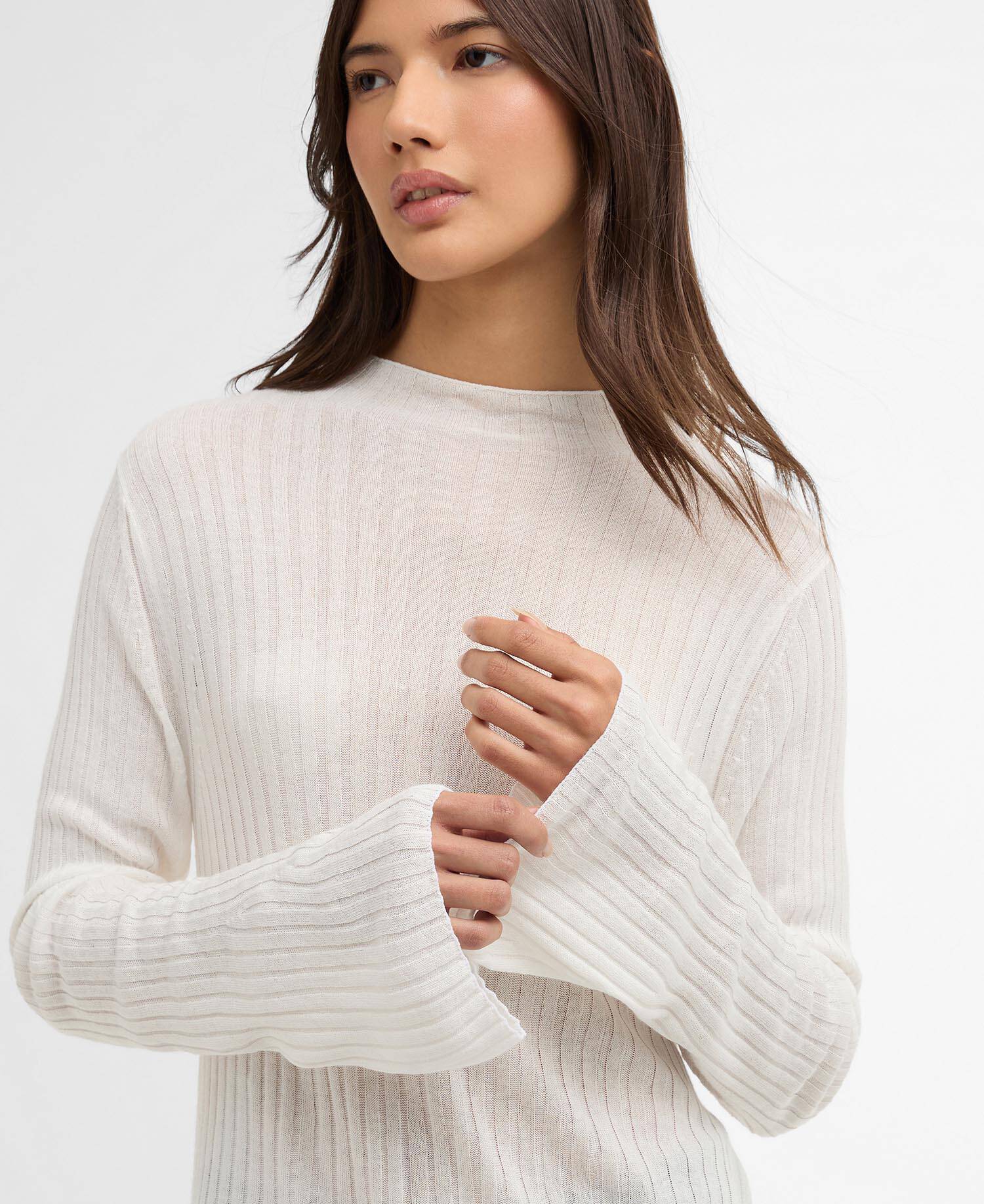 Ozara Ribbed Jumper Off White image number 3
