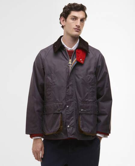 Paul Smith loves Barbour Oversized Bedale Waxed Jacket Grey Lilac