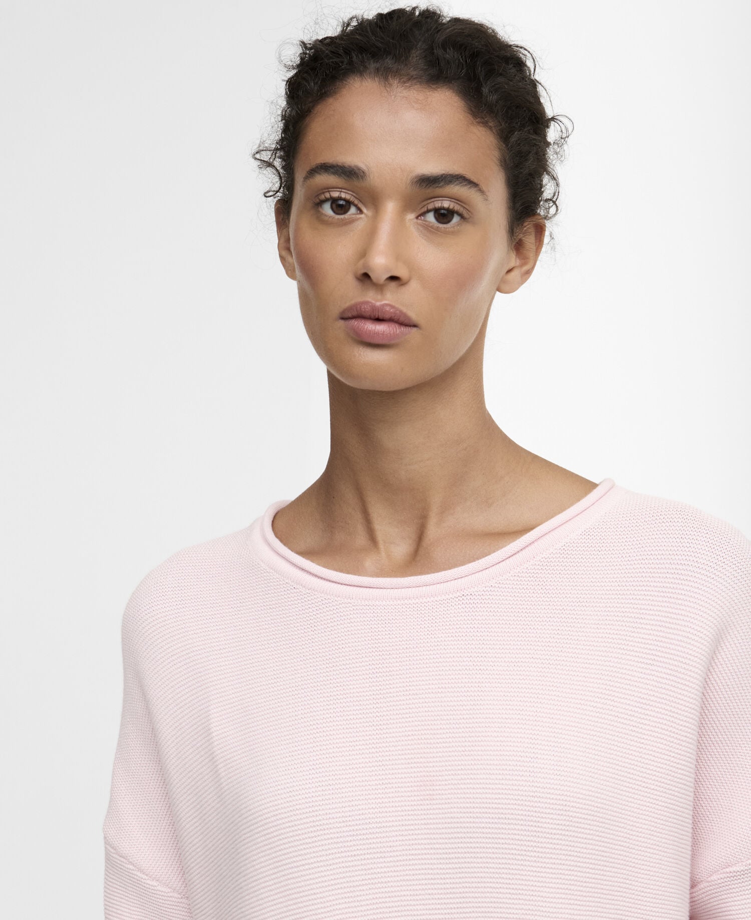 Marine Crew Neck Jumper Pink