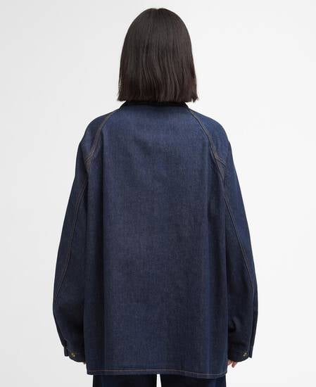 Barbour x Levi's Oversized Bedale Denim Jacket Dark Authentic