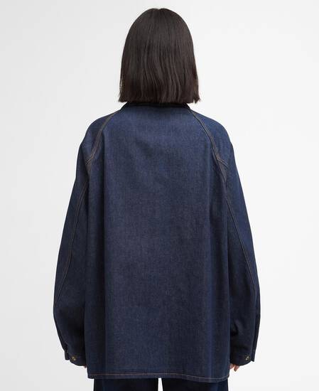 Barbour x Levi's Oversized Bedale Denim Jacket Dark Authentic