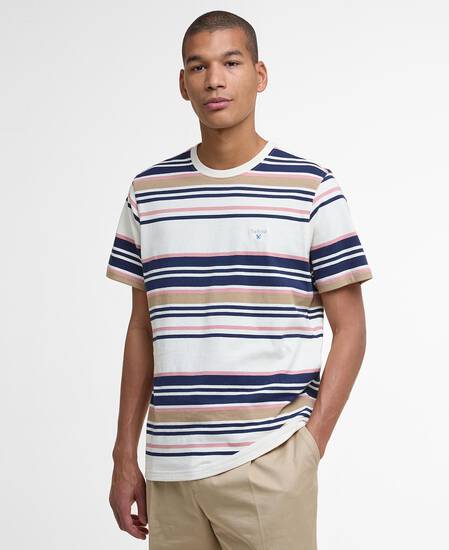 Aickmen Tailored Striped T-Shirt Whisper White Aickmen Tailored Striped T-Shirt Whisper White