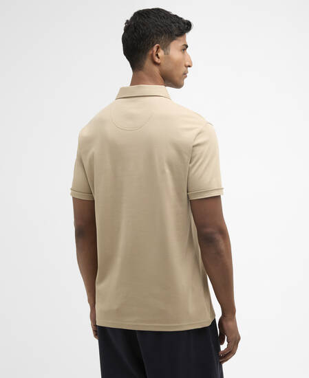 Polo Corpatch a maniche corte leggermente aderente Washed Stone