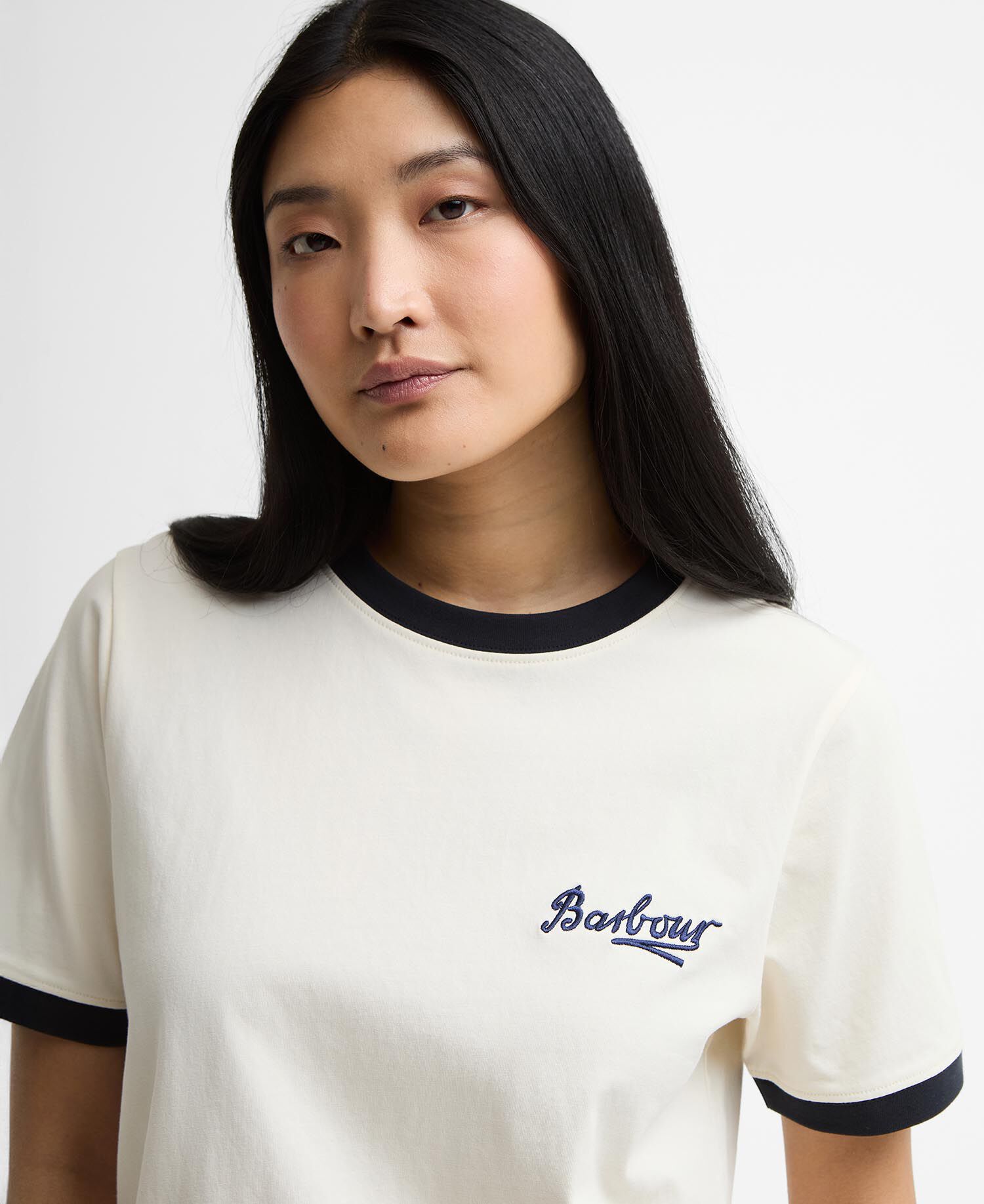 Madeline Tipped T-Shirt Orginal Ecru/Dark Navy
