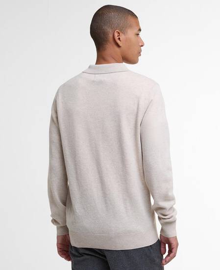 Hutherston Knitted Polo Shirt Mist Marl