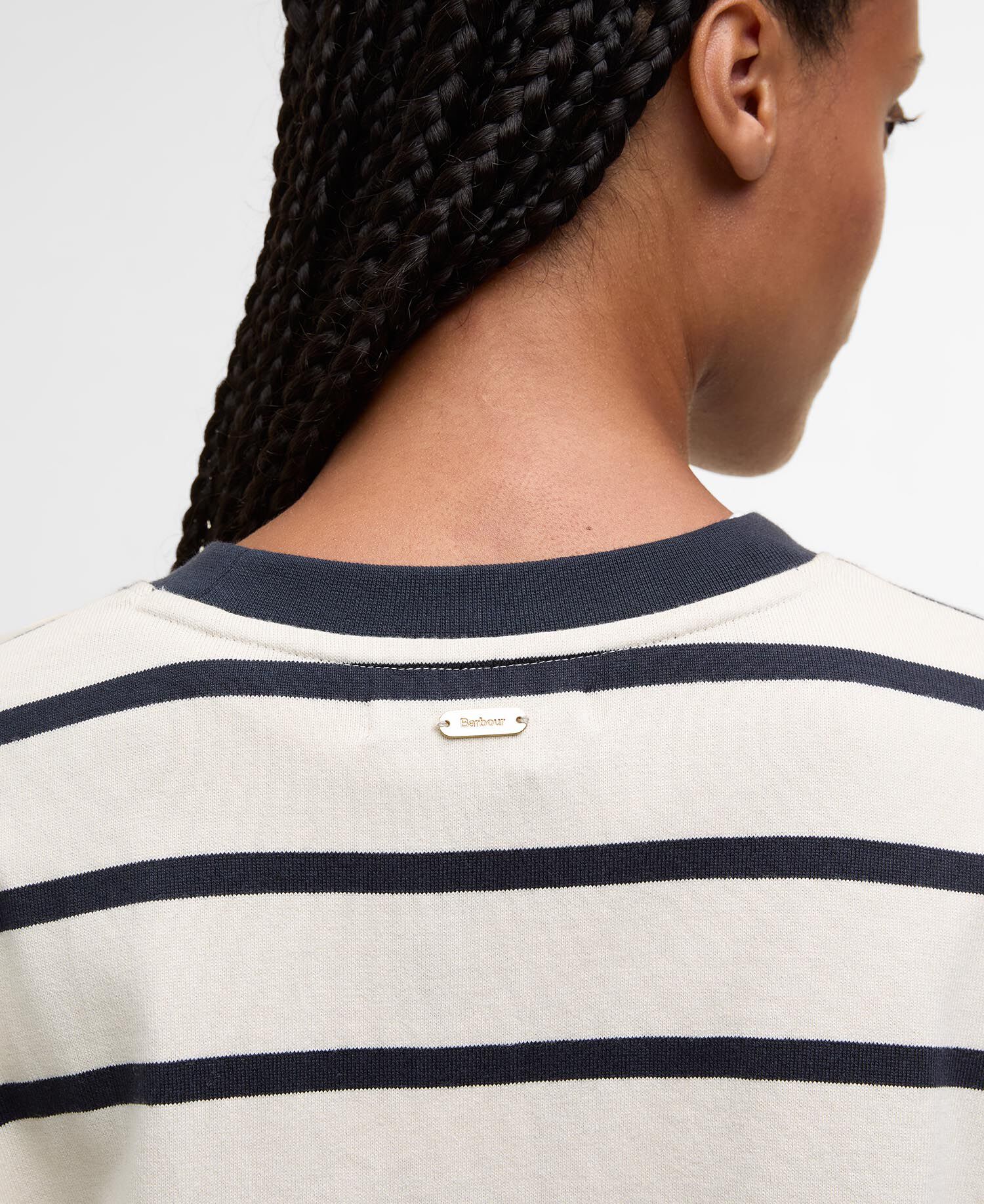 Top a maniche lunghe Maeve Ecru/Dark Navy Stripe