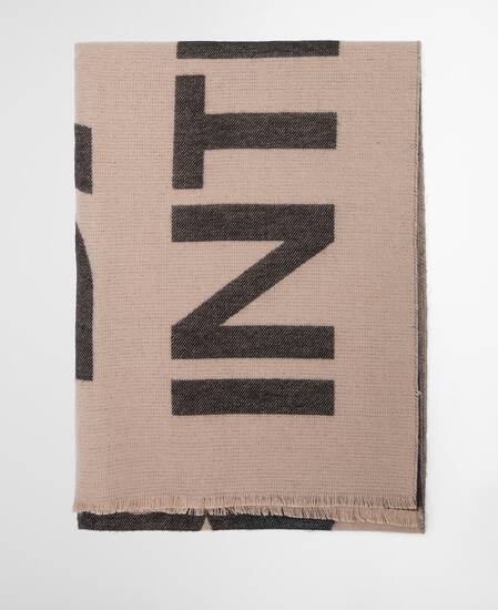 Milla Logo Wrap Scarf Oat/Black