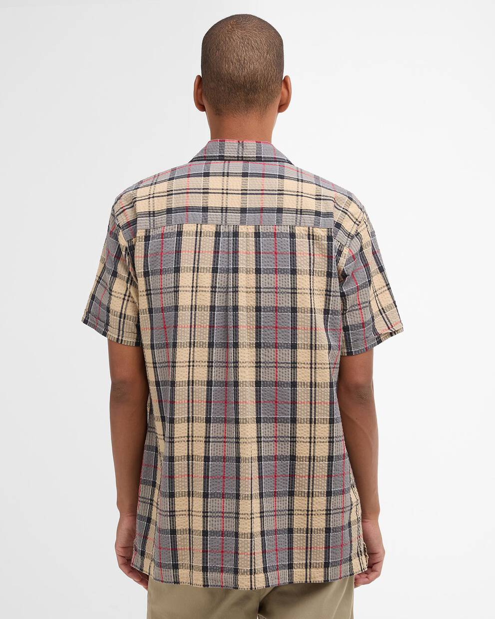 Camicia Clyde a maniche corte in tartan seersucker