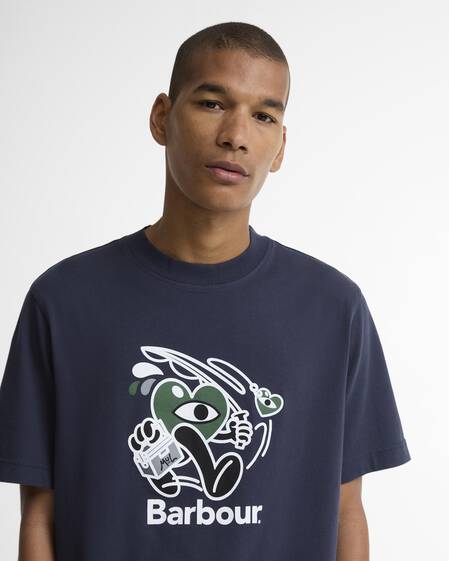 Barbour x Mul T-Shirt Gone Fishing Relaxed Navy