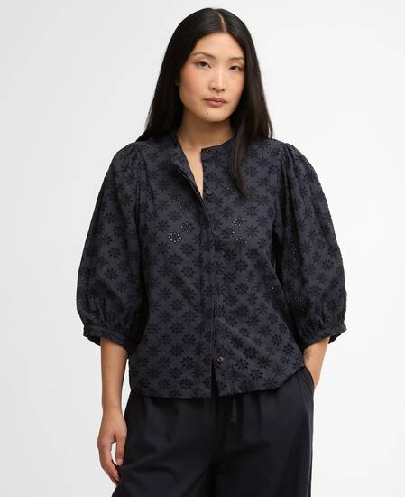 Camicia Layla in pizzo sangallo Dark Navy