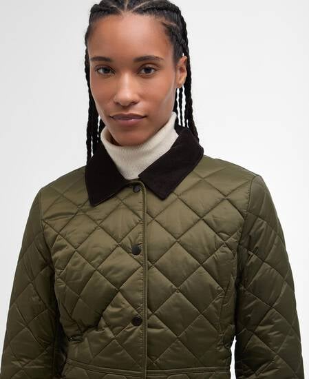 Deveron Quilted Jacket Olive-Pale Pink