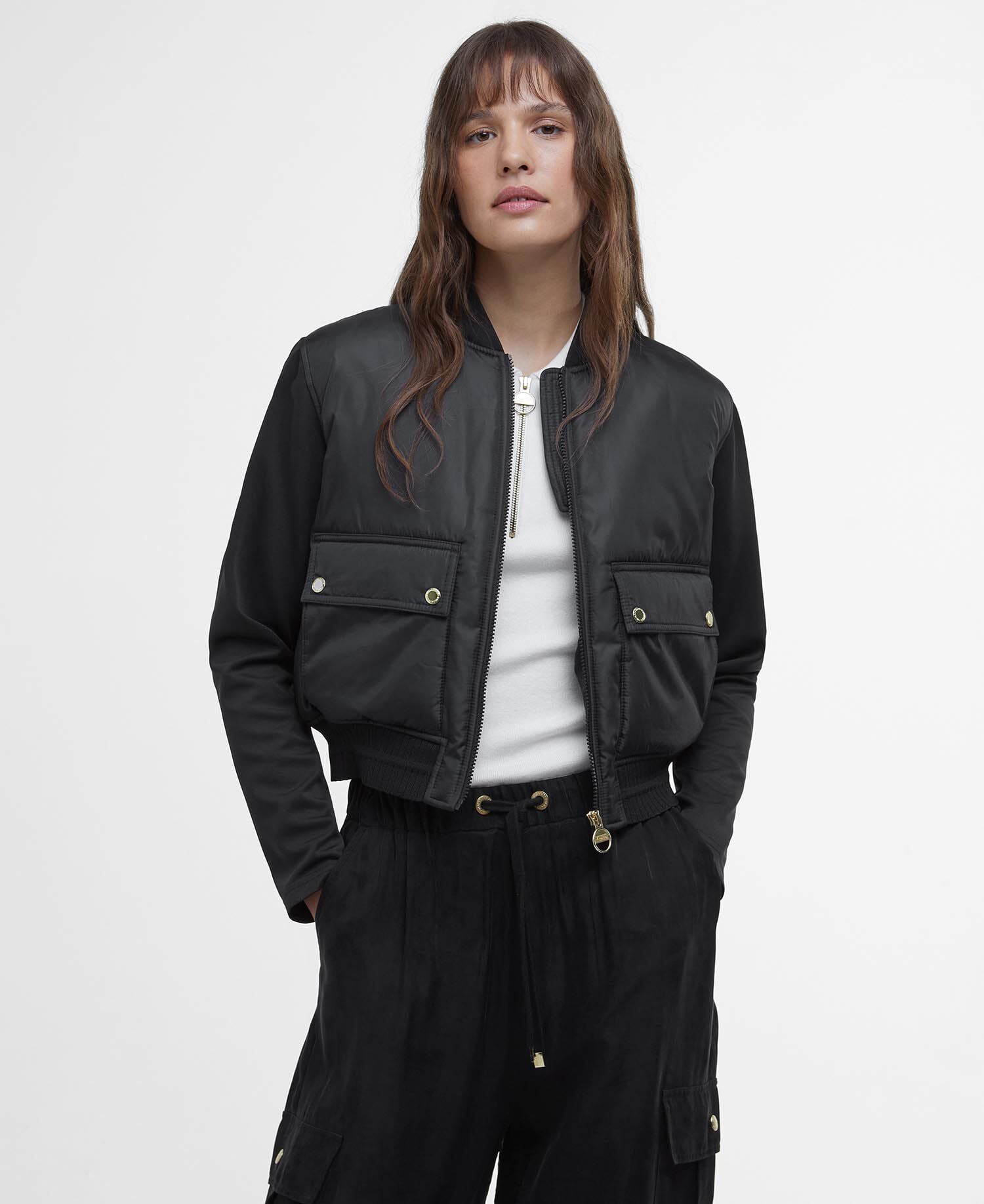 Emerson Quilted Bomber Jacket Classic Black