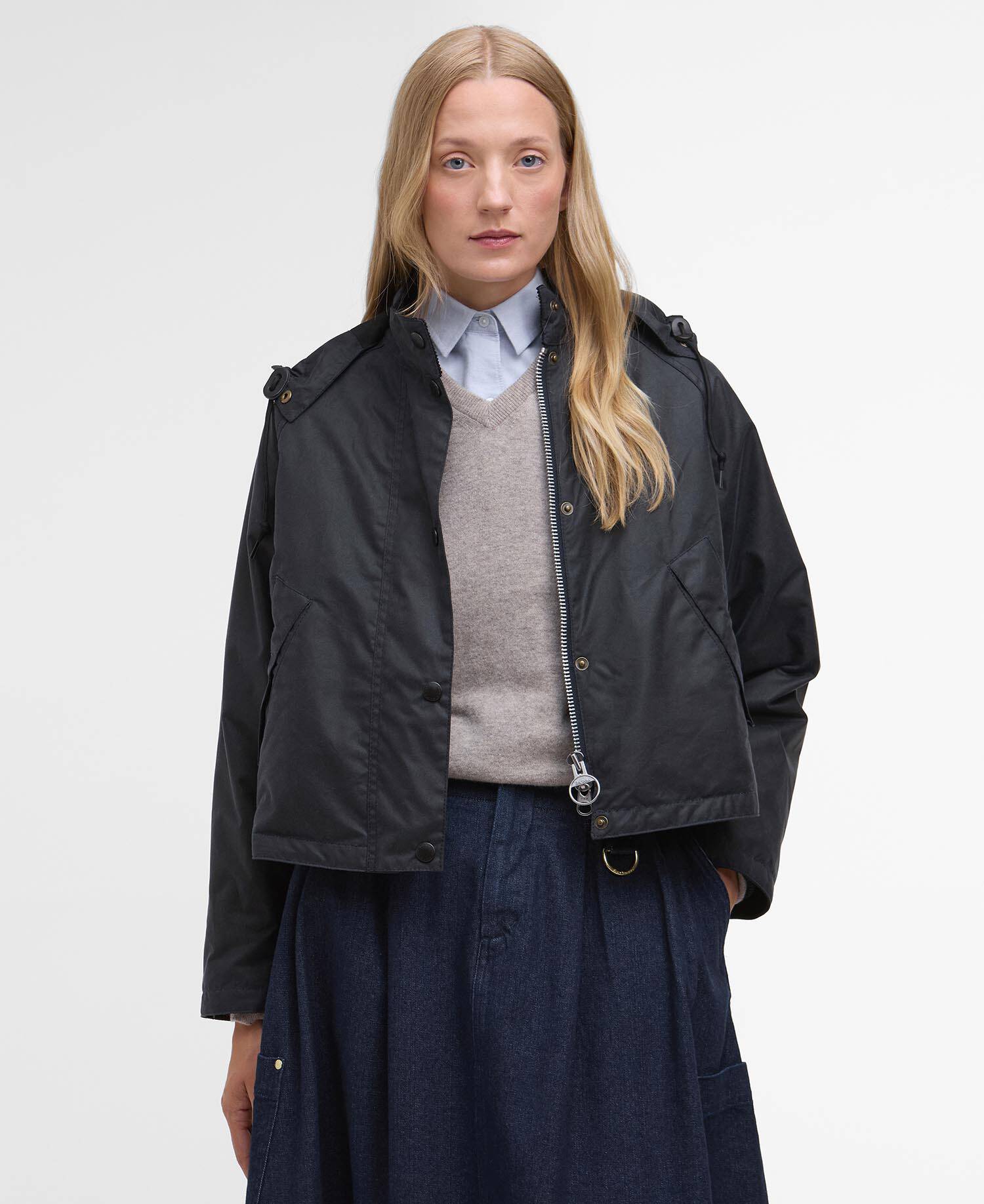 Barbour for Margaret Howell Women's Transport Waxed Jacket Dark Navy image number 0