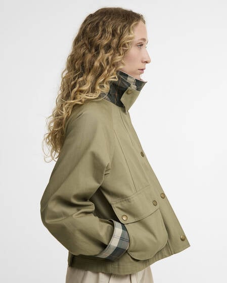 Cropped Beadnell Casual Jacket Bleached Olive/Ancient/Gardenia