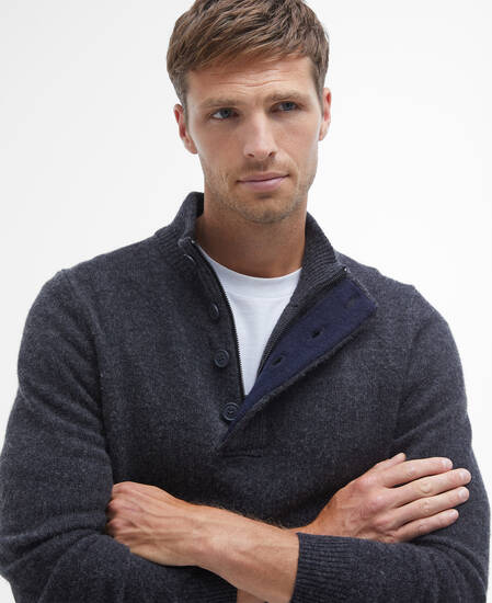 Essential Elbow Patch Jumper Charcoal