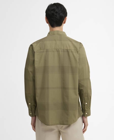 Tunstall Oversized Tonal Tartan Shirt Burnt Olive