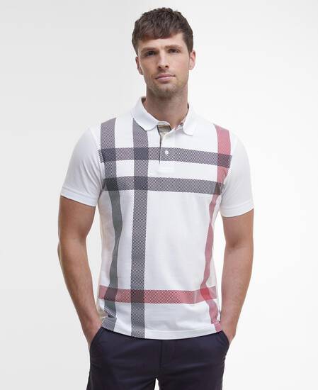 Blaine Tartan Short-Sleeved Polo Shirt Classic White