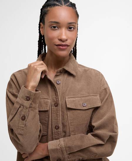 Yasmin Relaxed Cord Shirt Military Brown Yasmin Relaxed Cord Shirt Military Brown