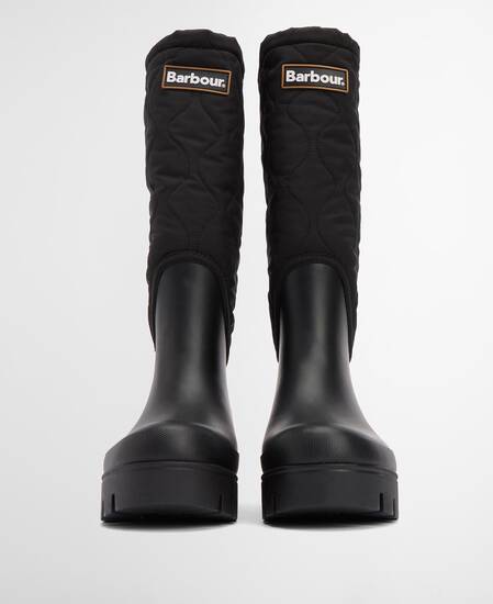 Marnie Quilted Wellington Boots Black