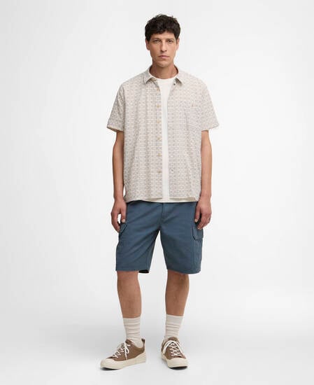 Wildfell Printed Short-Sleeved Relaxed Shirt Neutral