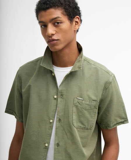 Camicia Landkey sovratinta a maniche corte dalla vestibilit&agrave; regular Olive