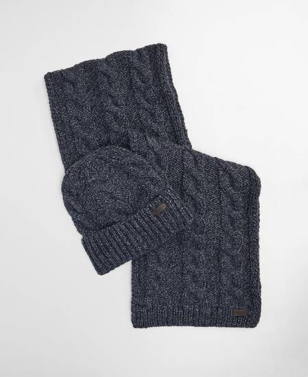 Jesmond Beanie and Scarf Gift Set Navy Jesmond Beanie and Scarf Gift Set Navy