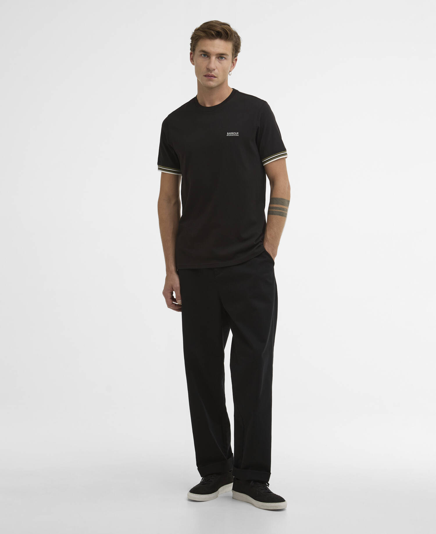 T-Shirt Burnwood Tipped Cuff Black image number 1