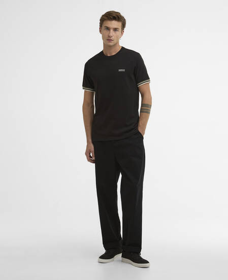 Burnwood Tipped Cuff T-Shirt Black