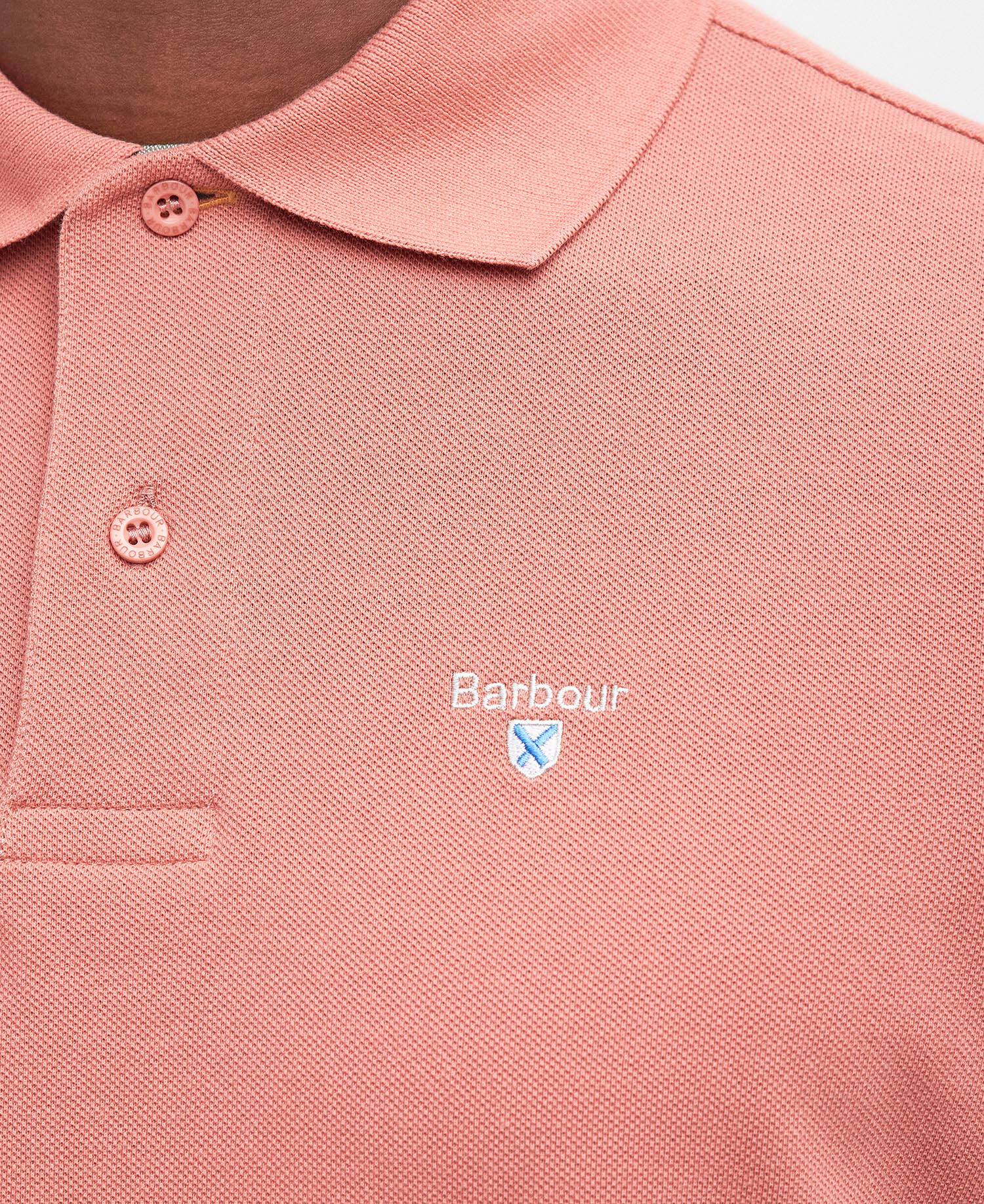 Tartan Pique Polo Shirt Pink Clay image number 4