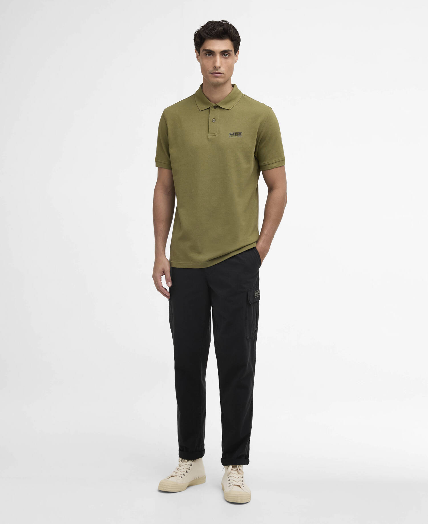 Poloshirt Essential Cable Olive image number 1