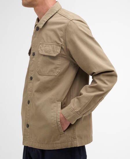 Draftmen Cotton Slub Overshirt Grey Olive