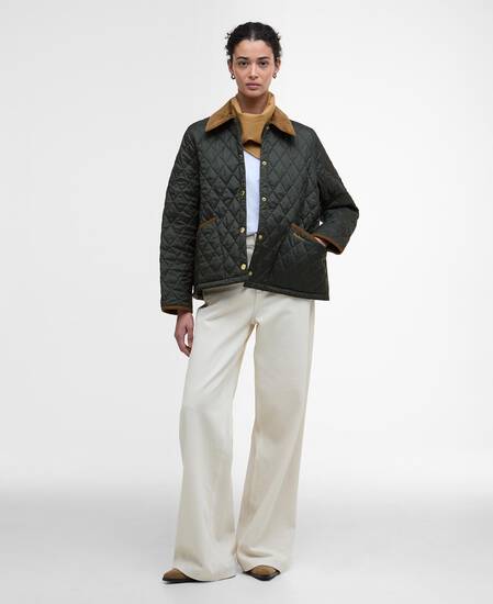 Icons Cropped Liddesdale Quilted Jacket Sage/Ancient