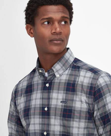Wetheram Tailored Long-Sleeved Shirt Blue Granite
