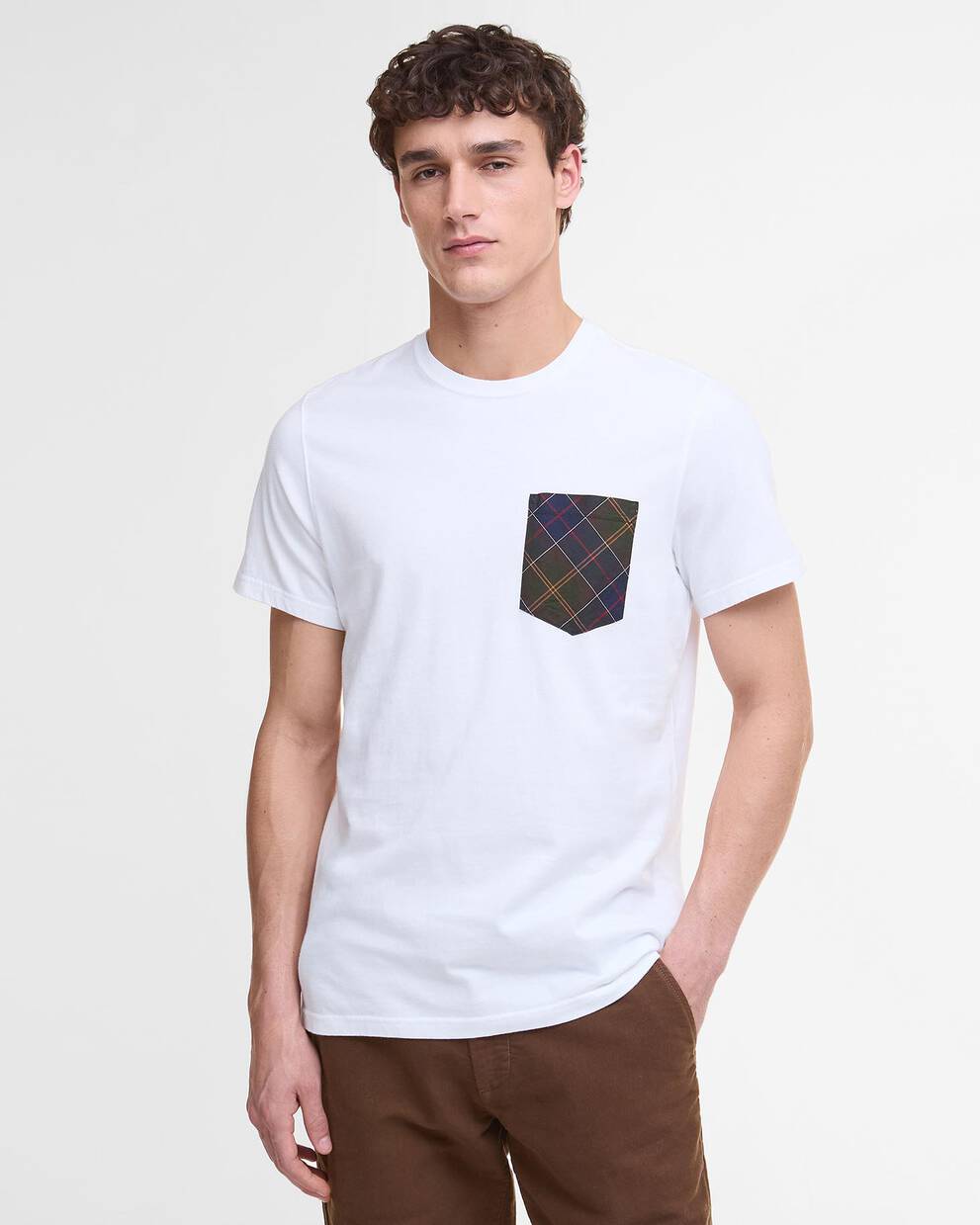 T-Shirt con taschino in tartan Arnside