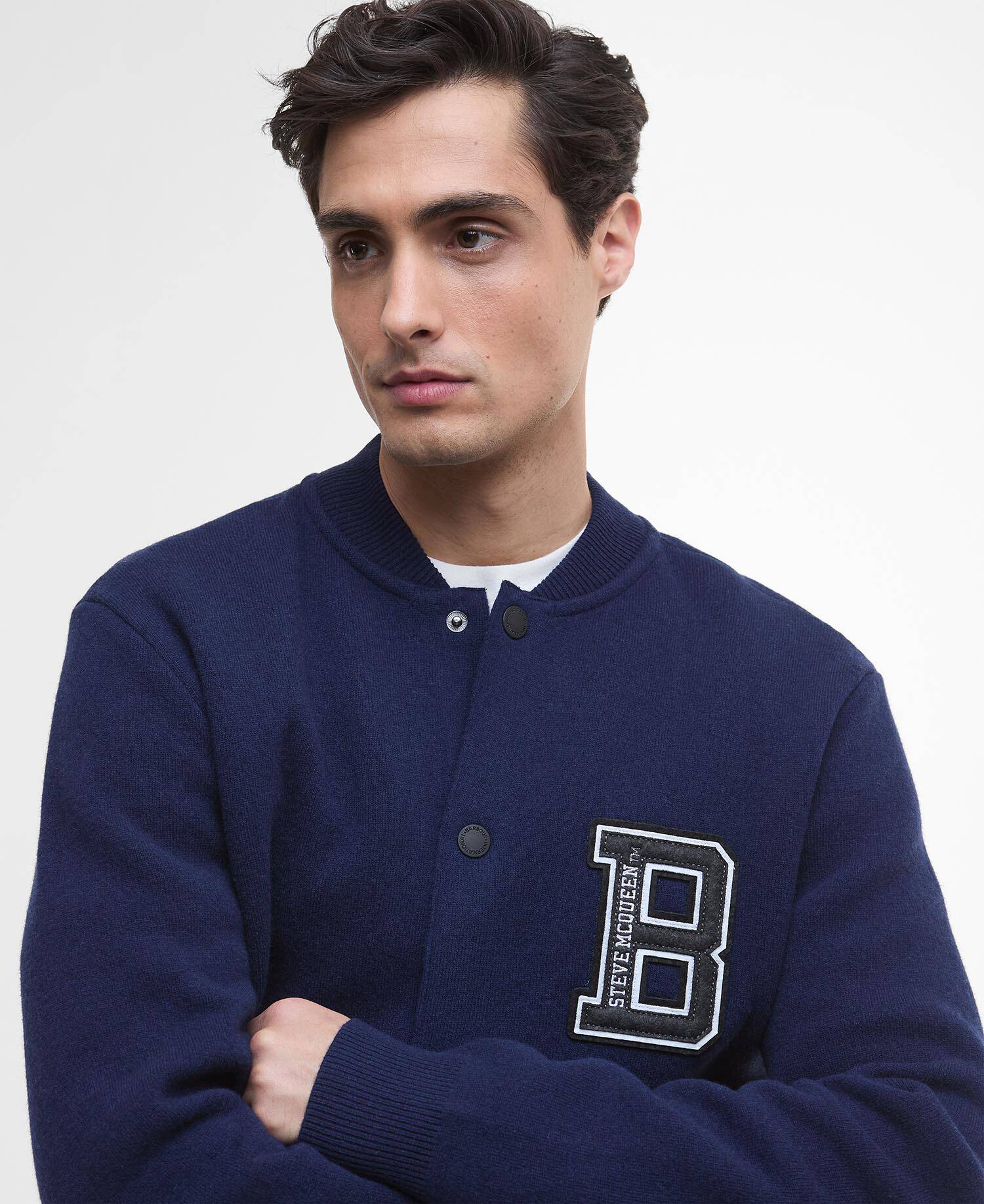 Letterman Knitted Bomber Jacket image number 3