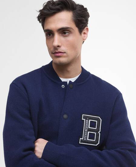 Bomber in maglia Letterman Dark Navy