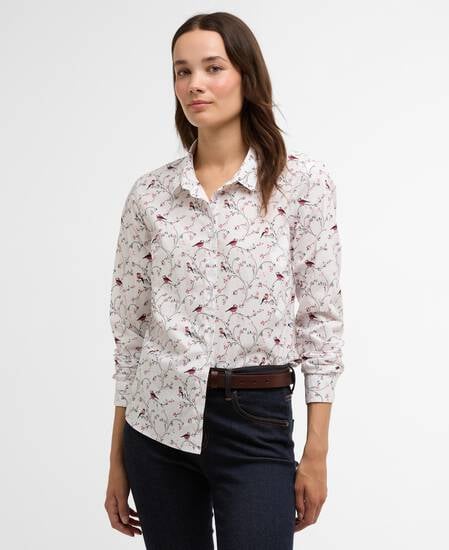 Brambles Tailored Long-Sleeved Shirt Bird Print
