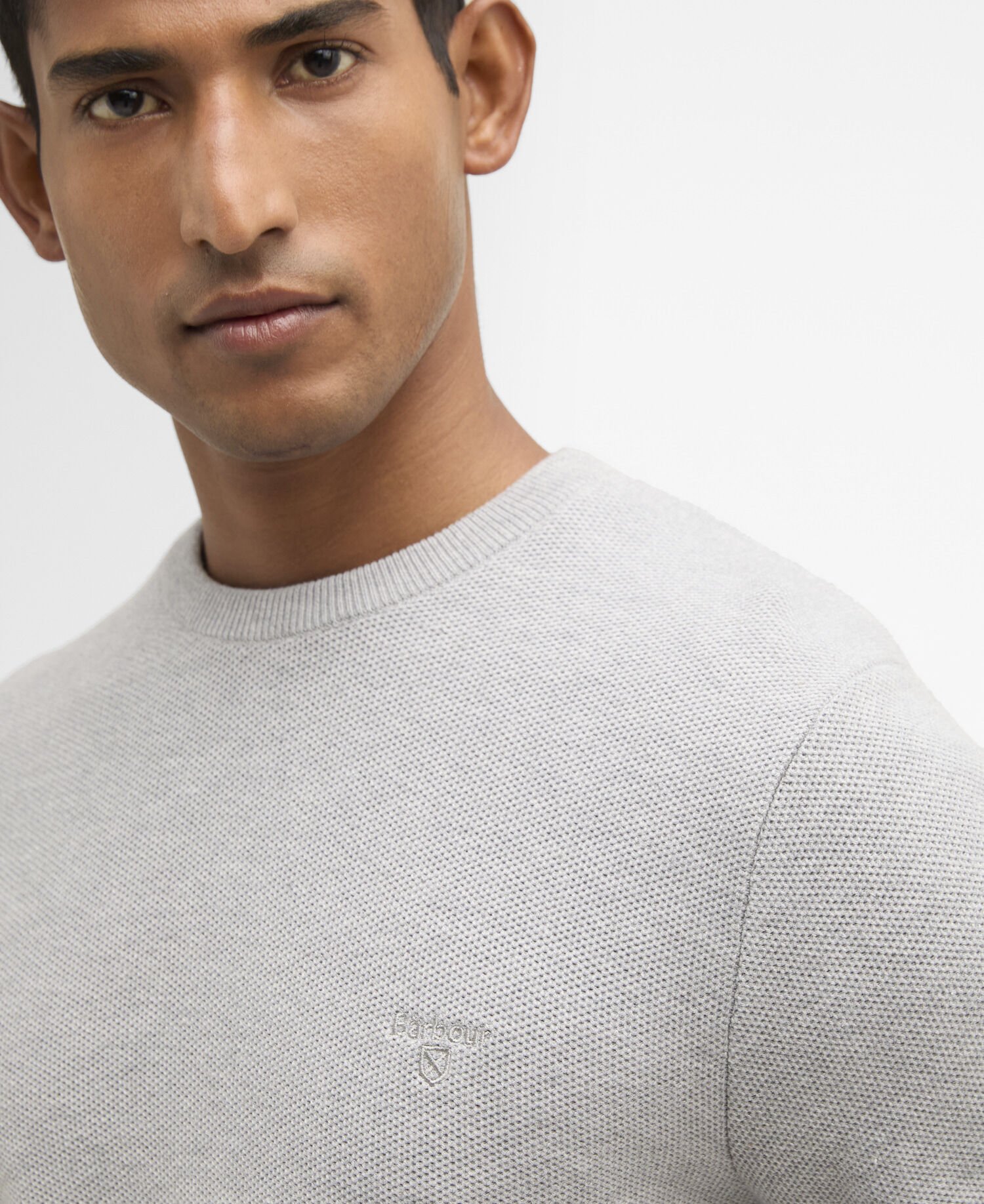 Pullover Essential Honeycomb Rundhalsausschnitt Grey Marl