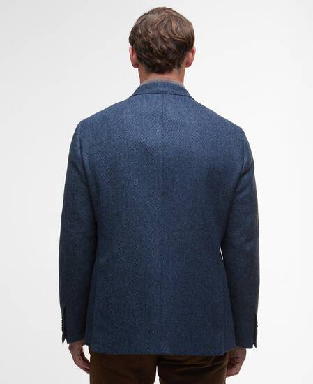 Blazer con motivo a spina di pesce Firth Moons Navy Blazer con motivo a spina di pesce Firth Moons Navy