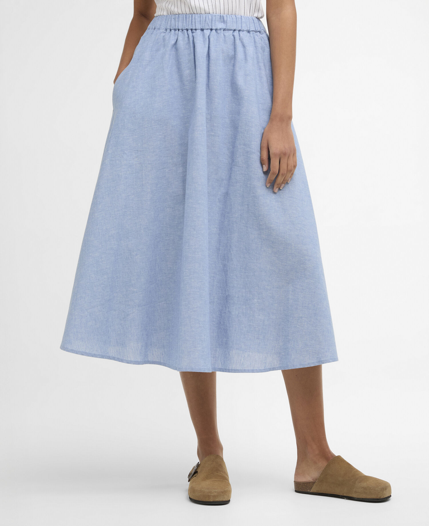 Sutton Midi Skirt Light Chambray