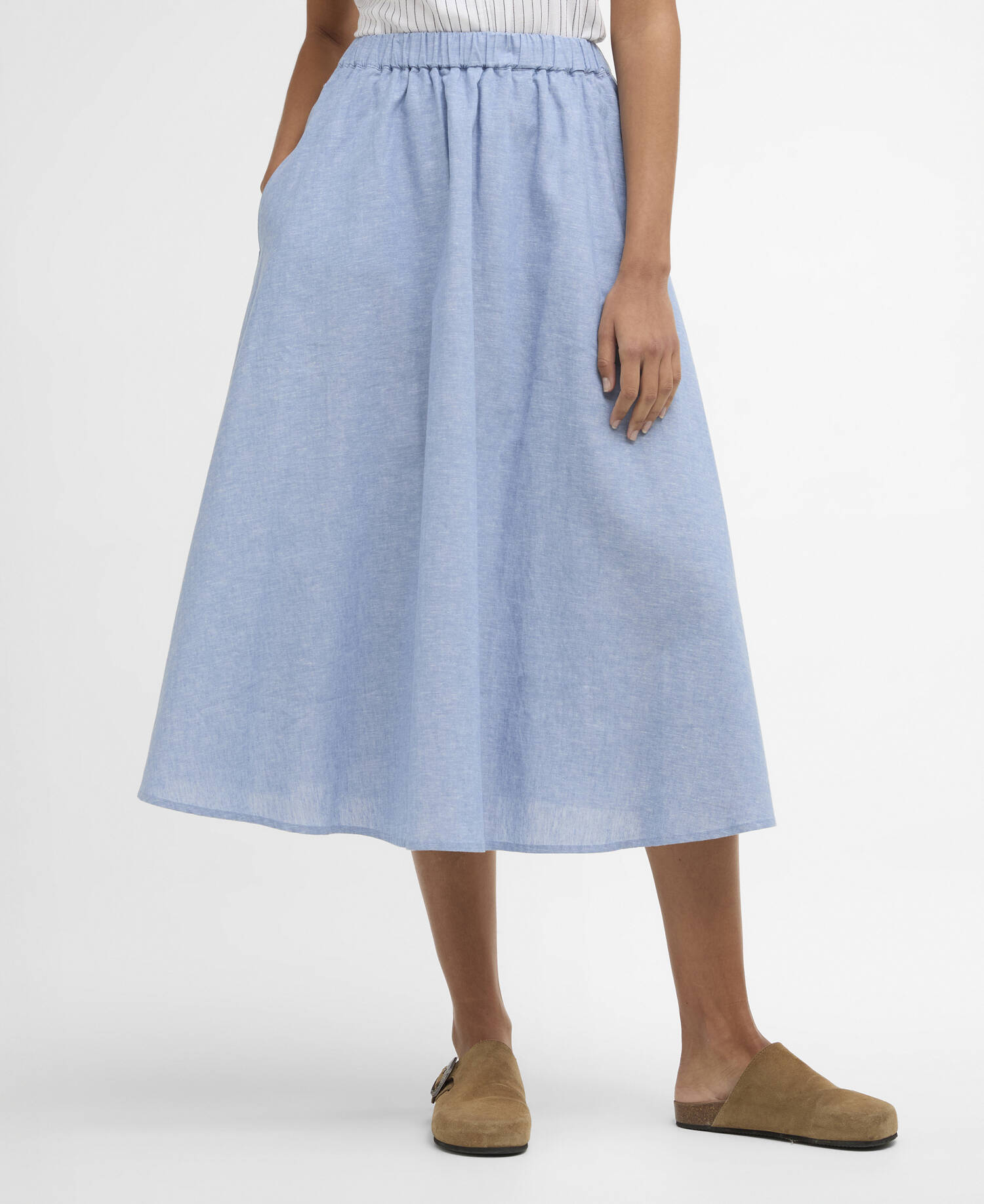 Sutton Midi Skirt Light Chambray image number 1