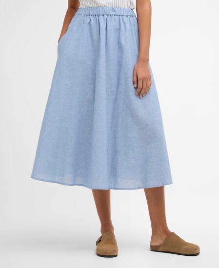 Sutton Midi Skirt Light Chambray