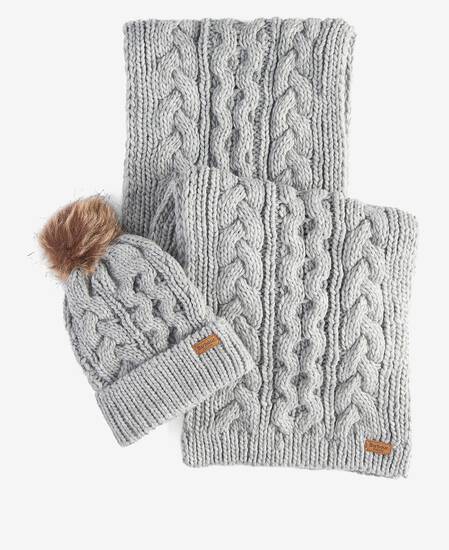 Penshaw Beanie & Scarf Gift Set Classic Grey