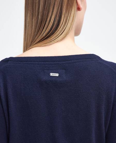 Pendle Crew Neck Jumper Navy-Hessian Tartan