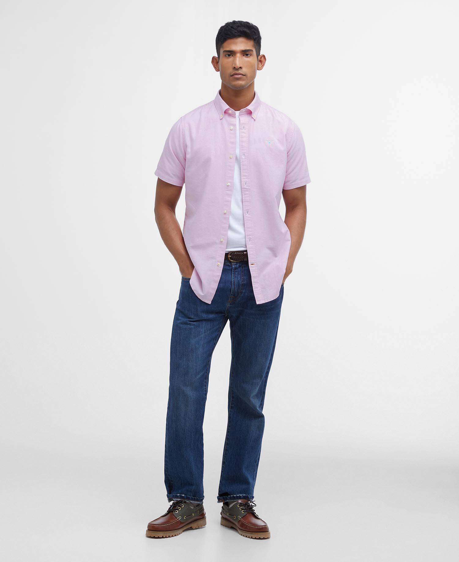 Oxtown Oxford Tailored Short-Sleeved Shirt Classic Pink image number 1