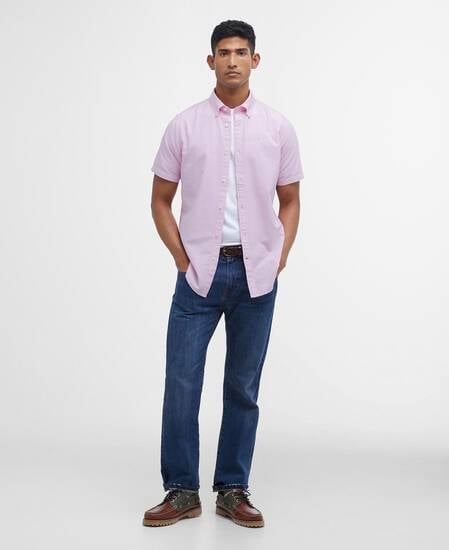 Oxtown Oxford Tailored Short-Sleeved Shirt Classic Pink