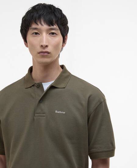 Hexham Oversized Polo Shirt Mid Olive