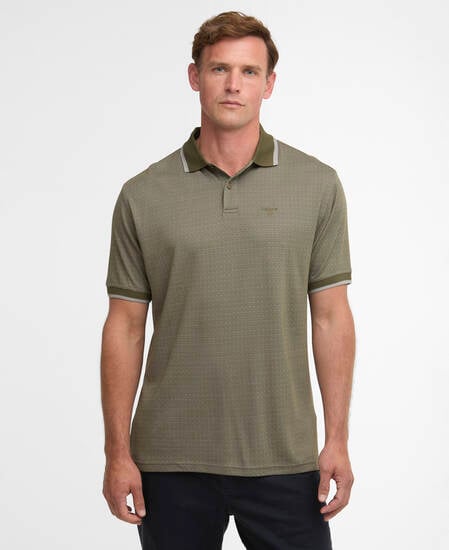 Weston Textured Polo Shirt Mid Olive