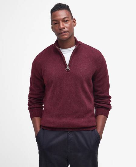 Essential Tisbury Half-Zip Jumper Ruby